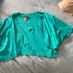 Teal colored shawl 4x